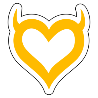 Heart With Horns Sticker (Yellow)